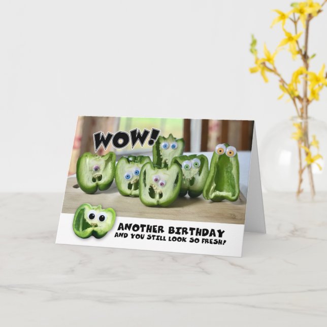 Carte Joyeux Anniversaire Du Groupe Funny Googly Oeil Po (Fleur jaune)