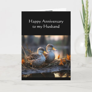 Carte Joyeux anniversaire du mari Canards de sauvagine