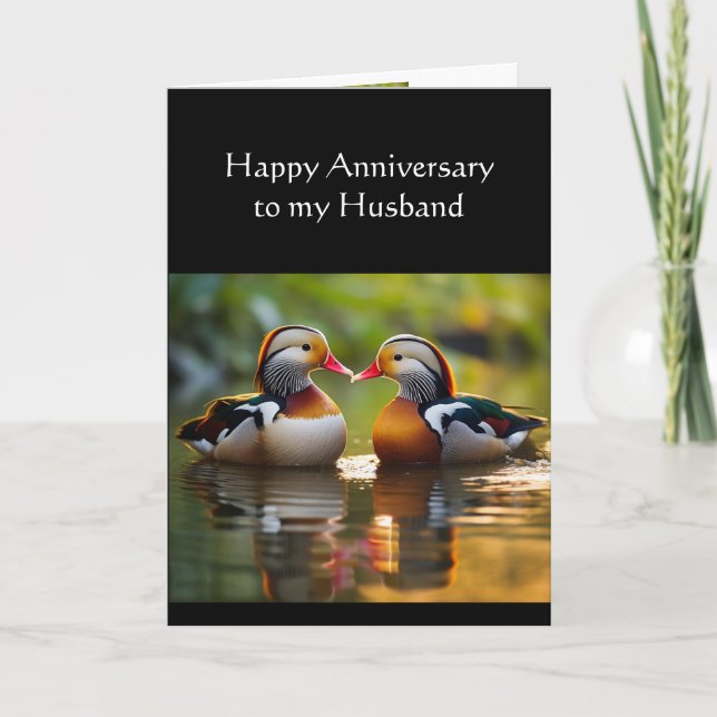 Carte Joyeux anniversaire du mari Canards de sauvagine (Devant)
