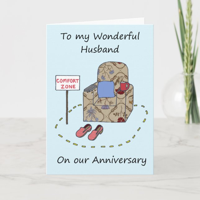 Carte Joyeux anniversaire du mari Zone de confort (Devant)