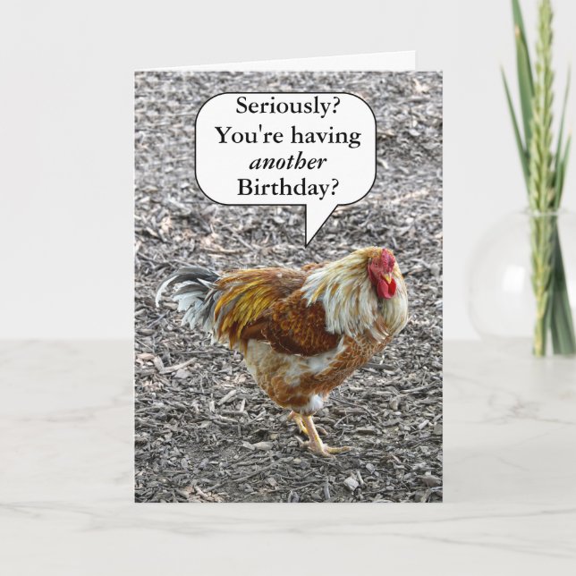Carte Joyeux Anniversaire du poulet fantaisie (Devant)