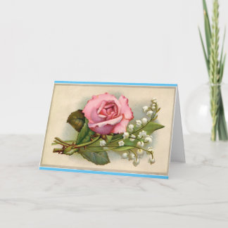 Carte Joyeux anniversaire du Rose vintage
