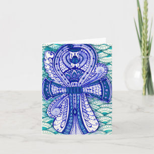 Carte Joyeux anniversaire égyptien Scarab Ankh Blank à l