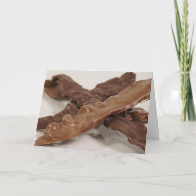 Carte Joyeux anniversaire en chocolat et lard (Devant)
