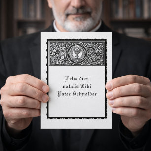 Carte Joyeux Anniversaire en latin pour prêtre catholiqu