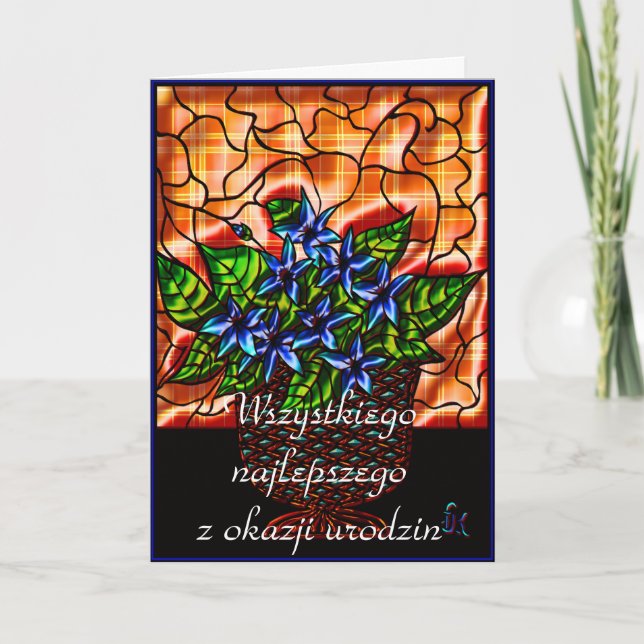 Carte Joyeux anniversaire en polonais (Devant)