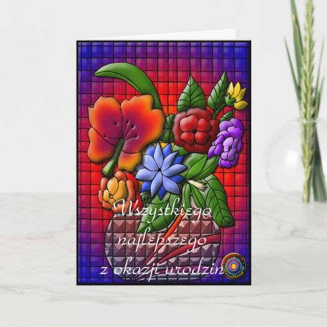Carte Joyeux anniversaire en polonais (Devant)