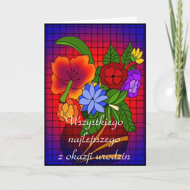 Carte Joyeux anniversaire en polonais (Devant)