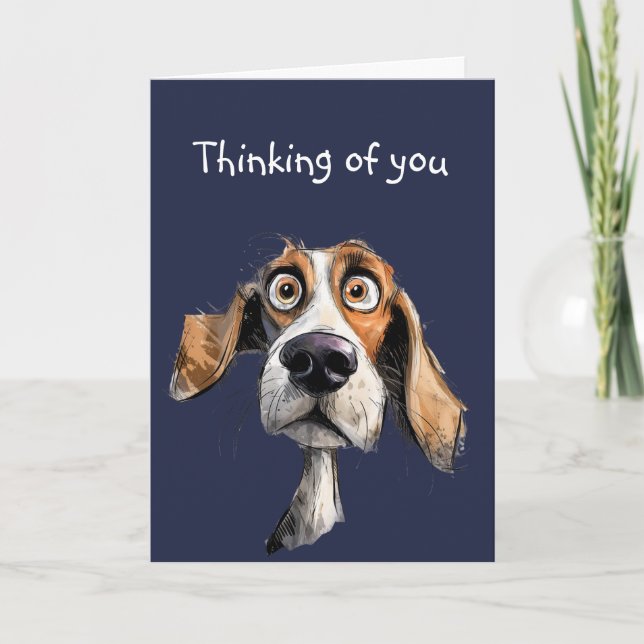 Carte Joyeux Anniversaire en Retard Chien Mignon Animal  (Devant)