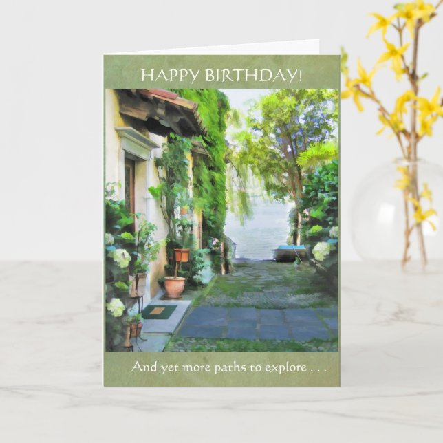 Carte Joyeux anniversaire — encore plus de chemins pour  (Fleur jaune)