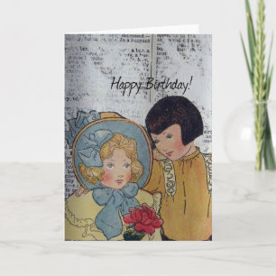 Carte Joyeux anniversaire enfants Vintages