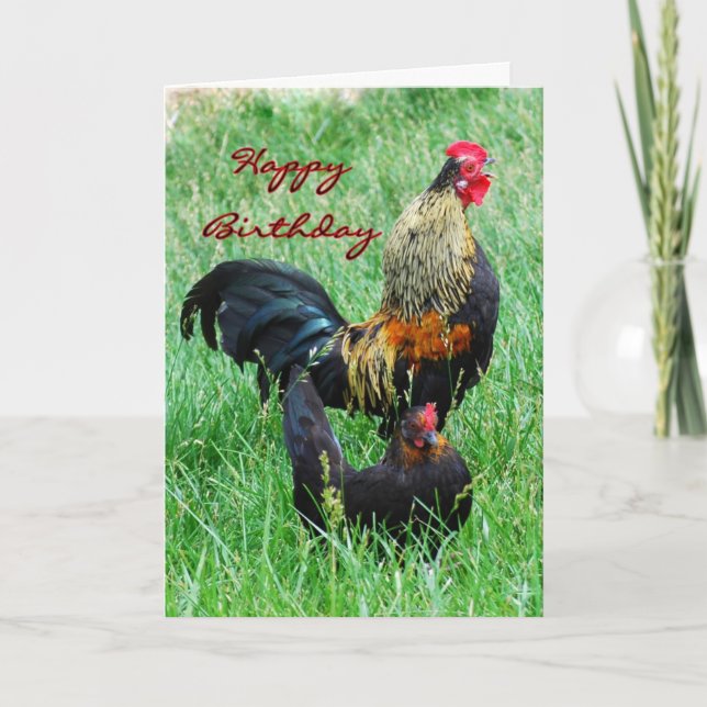 Carte Joyeux Anniversaire et Hen (Devant)