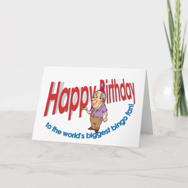 Carte Joyeux anniversaire, fan de bingo-test (Devant)