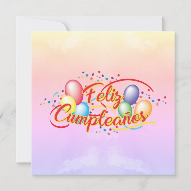 Carte Joyeux anniversaire | Feliz Cumpleaños (Devant)