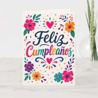 Carte Joyeux Anniversaire Fête Florale Espagnole Anniver