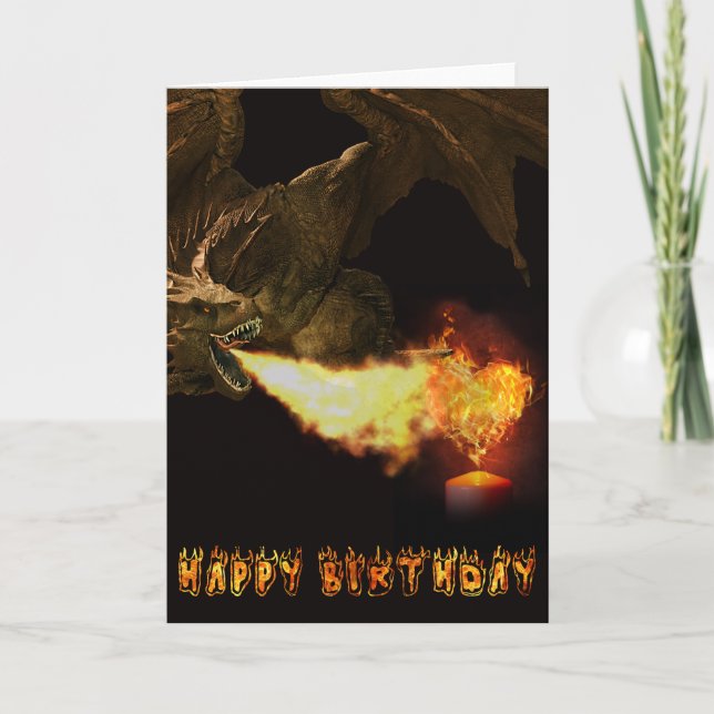 Carte Joyeux Anniversaire Feu d'Amant de Dragon De Wyver (Devant)