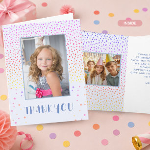 Carte Joyeux Anniversaire Fille 2 Photo Merci Rose Color