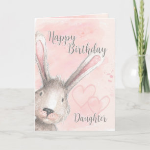 Carte Joyeux Anniversaire Fille Aquarelle Lapin Lapin La