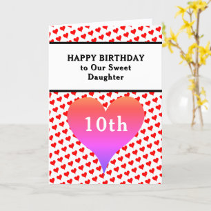 Carte Joyeux Anniversaire Fille Cœurs Tout Âge
