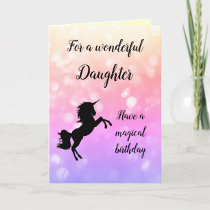 Carte Joyeux anniversaire fille design Unicorn
