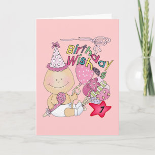 Carte Joyeux anniversaire fille souhaite 1 an