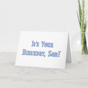 Carte Joyeux anniversaire, fils, lettres bleu clair sur