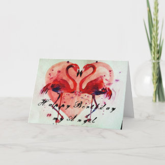 Carte Joyeux anniversaire - Flamant rose Grußkarte/carte