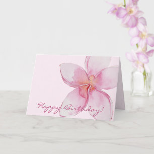 Carte Joyeux anniversaire   Fleur d'aquarelle hawaïenne