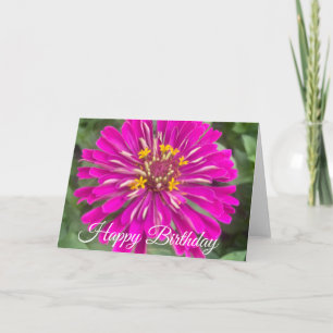 Carte Joyeux Anniversaire Fleur Rose Jaune