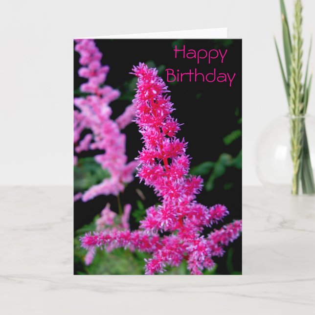 Carte Joyeux anniversaire - Fleurs roses (Devant)
