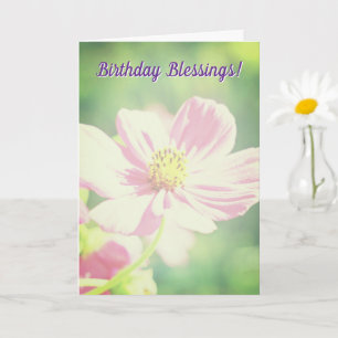 Carte Joyeux Anniversaire Fleurs Roses Bénédictions d'An