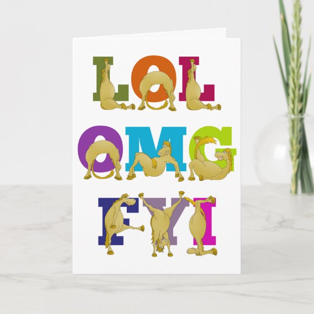 Carte Joyeux anniversaire Flexi pony LOL FYI OMG (Devant)