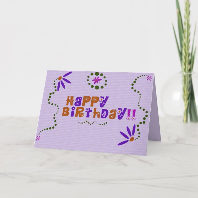 Carte Joyeux anniversaire Floral (Devant)