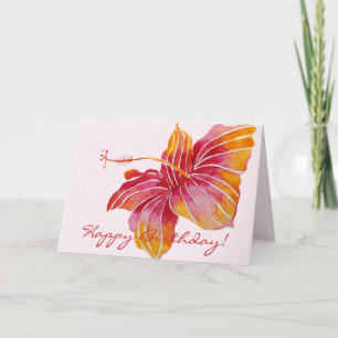 Carte Joyeux anniversaire    Floral hawaïen