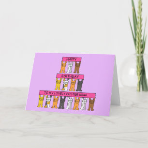 Carte Joyeux Anniversaire Foster maman Cartoon Chats