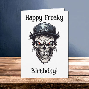 Carte Joyeux Anniversaire Freaky Personnage de Zombie