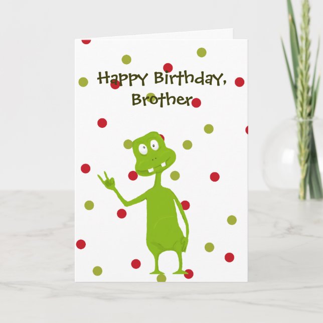 Carte Joyeux anniversaire frère Alien de l'espace (Devant)