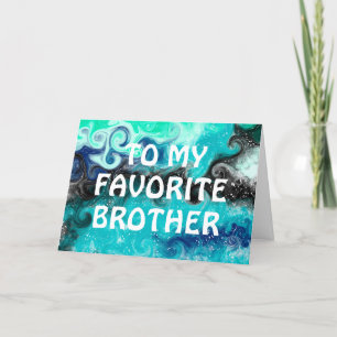 Carte Joyeux Anniversaire Frère   Bleu, Bleu Clair et No
