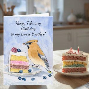 Carte Joyeux Anniversaire Frère Février Gâteau de Jaseur