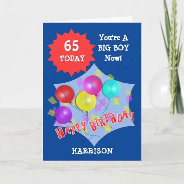 Carte Joyeux anniversaire Funny 65e jalon Personnalisé (Devant)