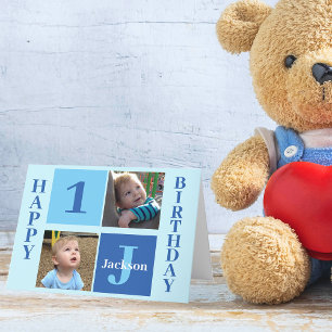 Carte Joyeux anniversaire Garçon mignon Personnalisé Blu