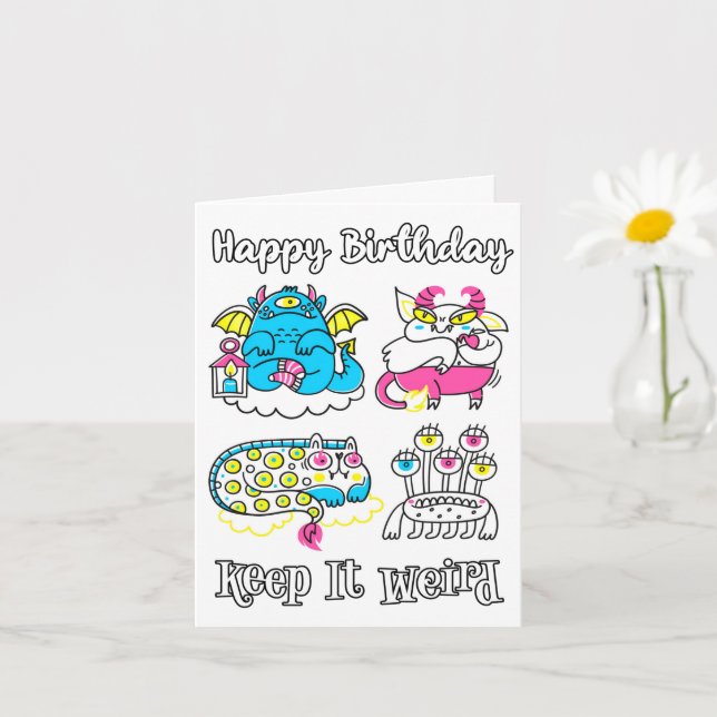 Carte Joyeux anniversaire | Gardez-Le Étrange (Petite plante)