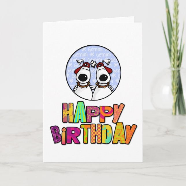 Carte Joyeux anniversaire - Gemini (Devant)