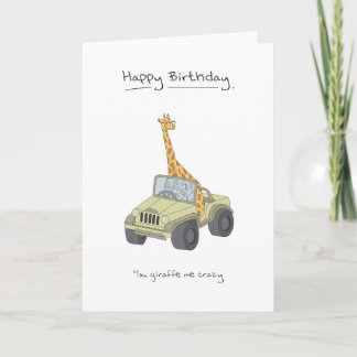 Carte Joyeux anniversaire - Giraffe