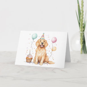Carte Joyeux Anniversaire Golden Retriever Chien