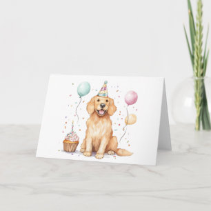 Carte Joyeux Anniversaire Golden Retriever Chien