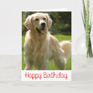 Carte Joyeux Anniversaire Golden Retriever Puppy Card