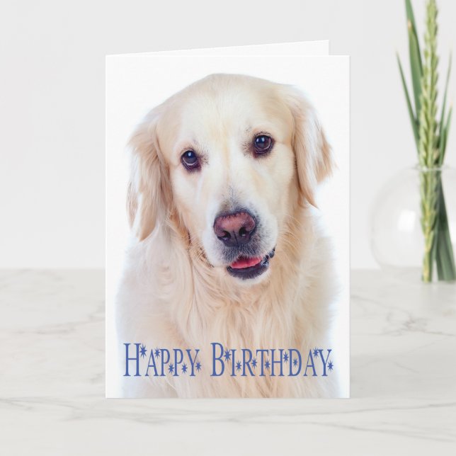 Carte Joyeux Anniversaire Golden Retriever Puppy Chien C (Devant)