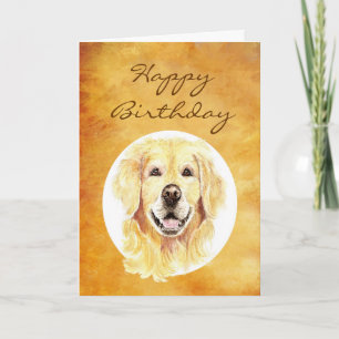 Carte Joyeux Anniversaire Golden Years, Golden Retriever