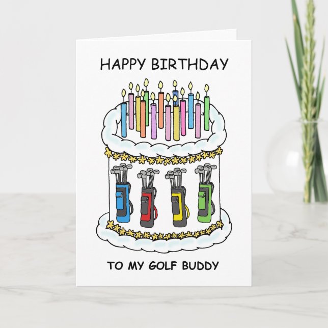Carte Joyeux Anniversaire Golfeur Copain (Devant)